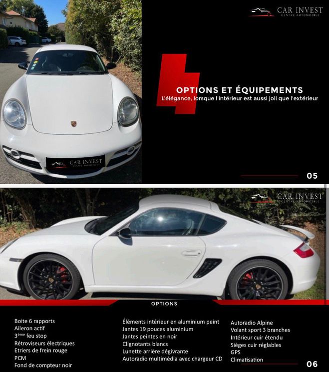 Porsche Cayman 2,7 pack sport Blanc de 2006