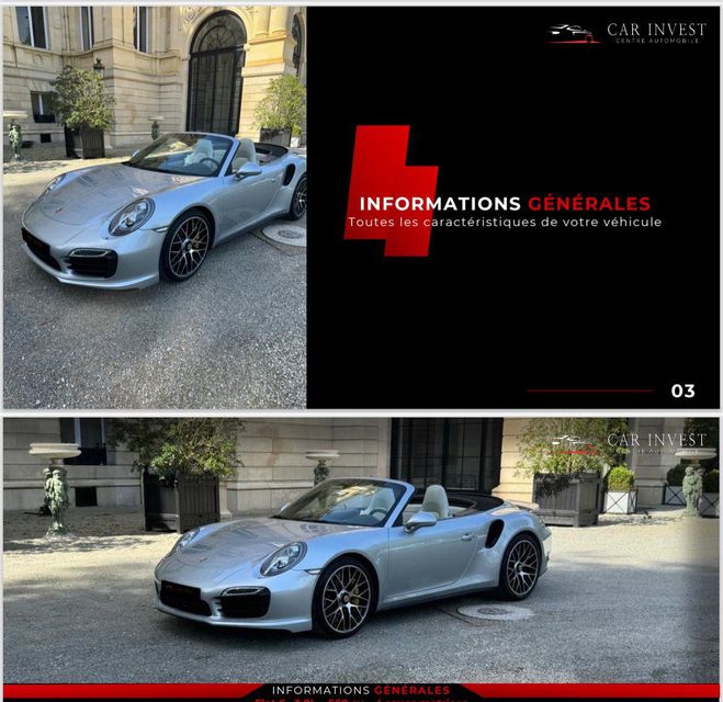 Porsche 911 Type 991 turbo s CAB PDK origine france  Gris Anthracite de 2014
