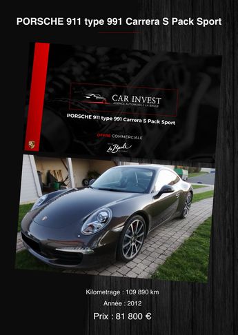  Voir d&eacute;tails -Porsche 911 TYPE 991carreras S 400CV &agrave;  La Baule-Escoublac (44)