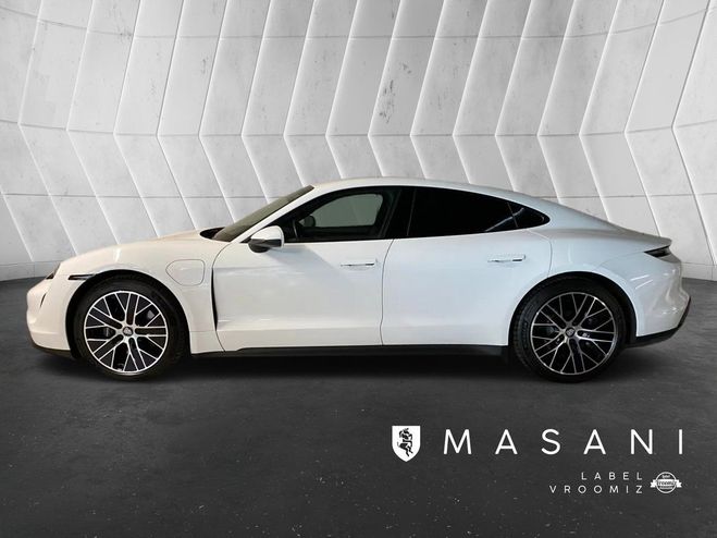 Porsche Taycan 476ch pompe range ge-volant chauf. Blanc de 2021