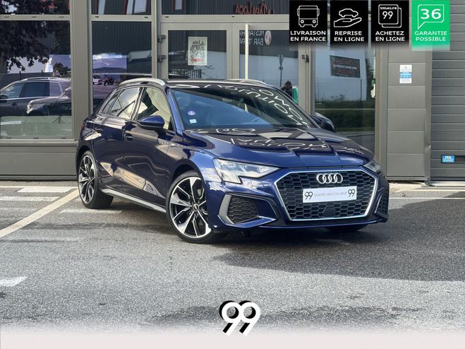 Cliquer pour voir la photo suivante Audi A3 Sportback 35 TFSI 150ch S line Attelage BLEU NAVARRA MÉTALLISÉE de 2021