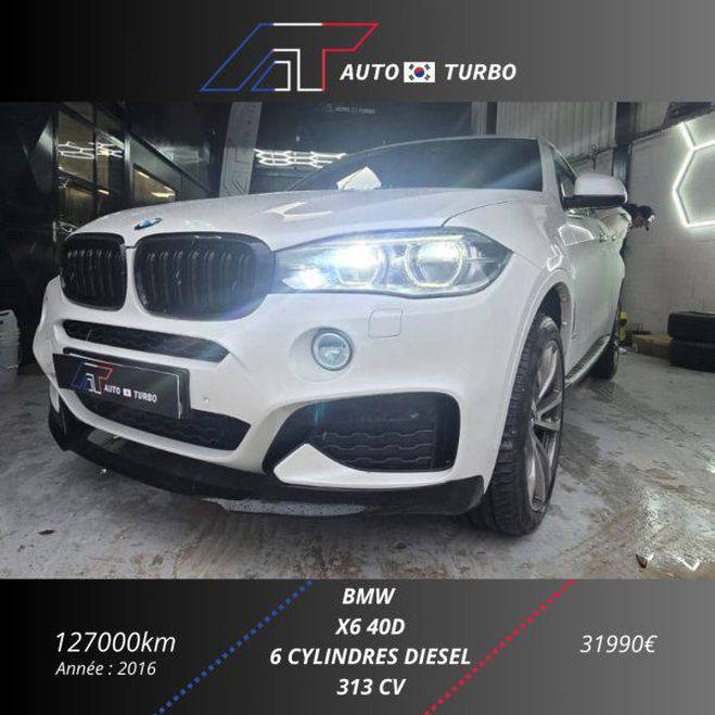 BMW X6 (F16) XDRIVE 40DA 313CH M SPORT / HARMAN Blanc de 2016