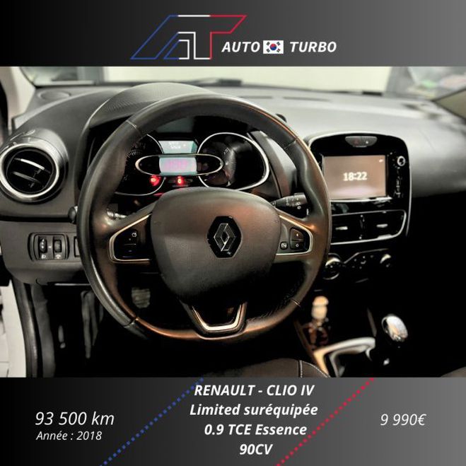 Renault Clio IV 0.9 TCE 90CH ENERGY LIMITED 5P Blanc de 2018