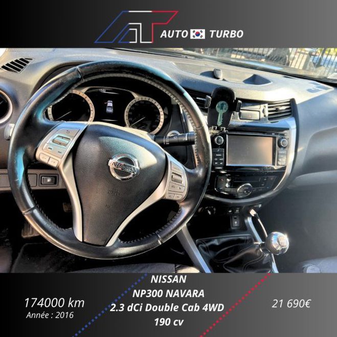 Nissan Np300 NAVARA 2.3 DCI 190CH DOUBLE-CAB TEKNA Noir de 2016