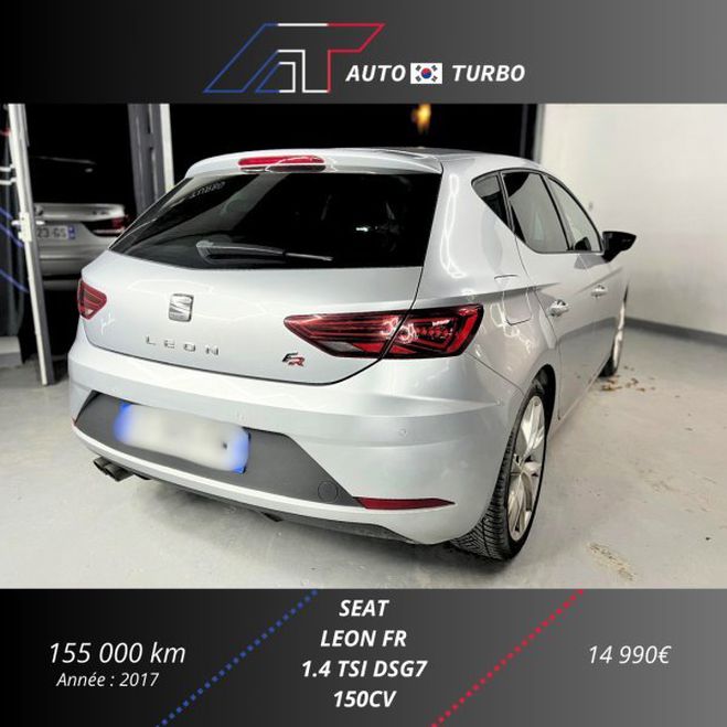 Seat Leon 1.4 ECOTSI 150CH ACT FR START&STOP DSG Gris F de 2017