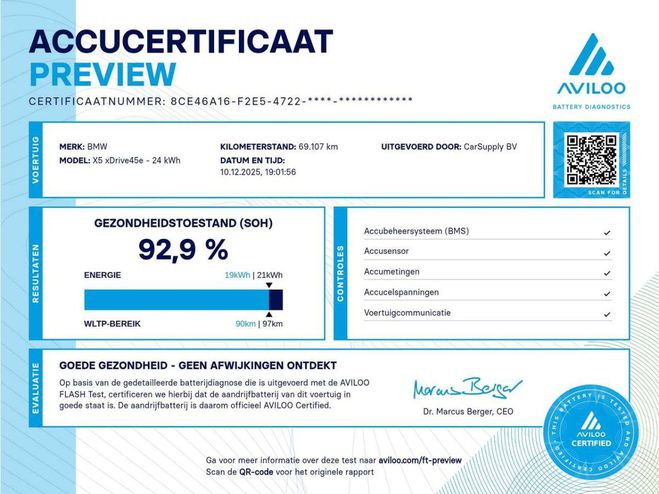 BMW X5 xDrive45e - M-sport - Pano dak - Trekhaa Zwart de 2021