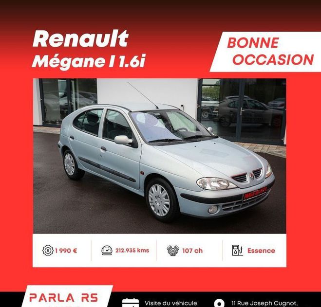 Renault Megane I Phase 2 1.6i 16V 107ch Gris de 2001