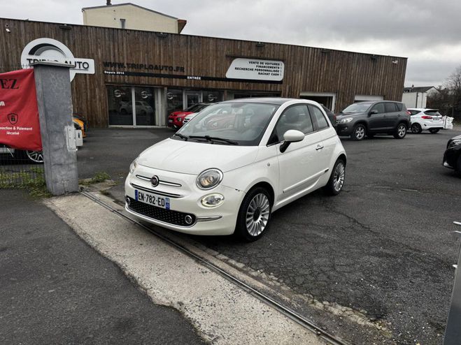 Fiat 500 1.2i - 69 Lounge Gps   toit panoramique  BLANC de 2016
