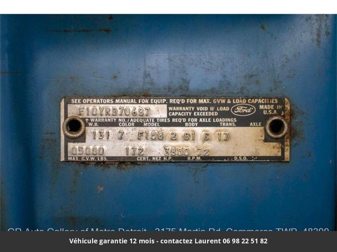 Ford F100 360 v8 1968 tout compris Bleu de 1968