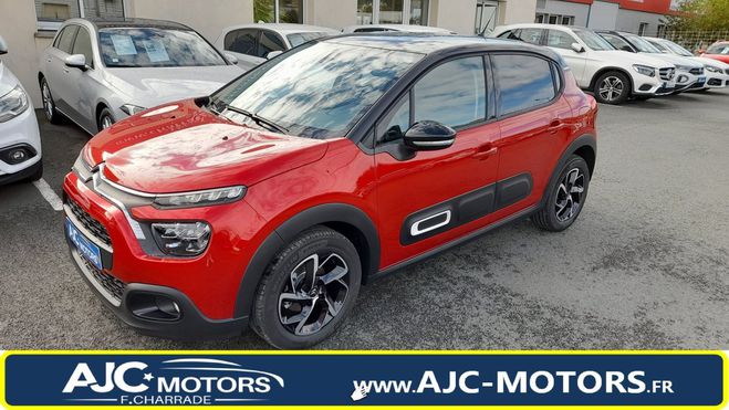Citroen C3 1.5 BLUEHDI 100CH S&S SHINE E6.D Rouge M / Toit Nie de 2022