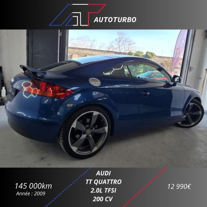 Audi TT 2.0 TFSI 200CH S LINE QUATTRO S TRONIC 6 Bleu F de 2009