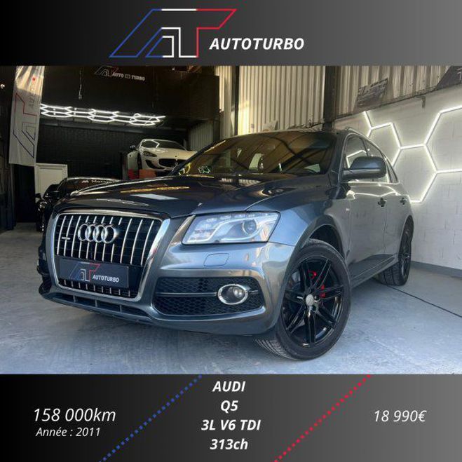 Audi Q5 3.0 V6 TDI 240CH FAP S LINE QUATTRO S TR Gris C de 2011