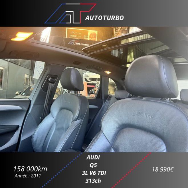 Audi Q5 3.0 V6 TDI 240CH FAP S LINE QUATTRO S TR Gris C de 2011