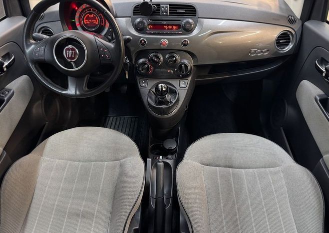 Fiat 500 1.2 69 toit pano lounge pack city clim a Gris de 2014
