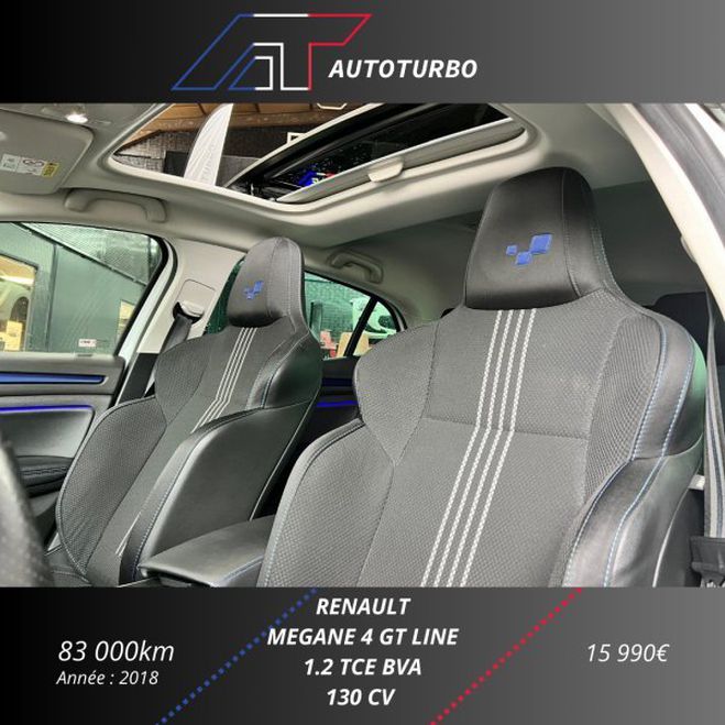 Renault Megane IV 1.2 TCE 130CH ENERGY GT LINE EDC Blanc de 2018