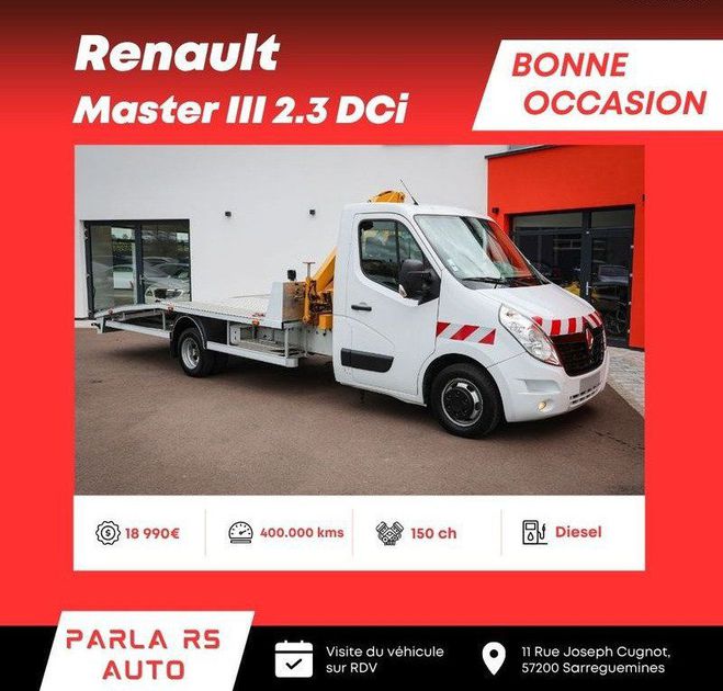 Cliquer pour voir la photo suivante Renault Master III Propulsion 2.3 DCi 150ch Porte voitu Blanc de 2013