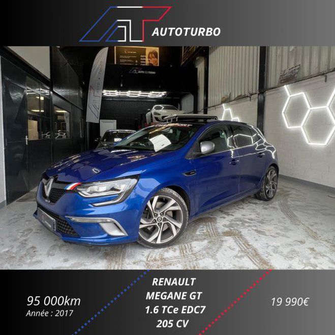 Renault Megane IV 1.6 TCE 205CH ENERGY GT EDC Bleu F de 2017