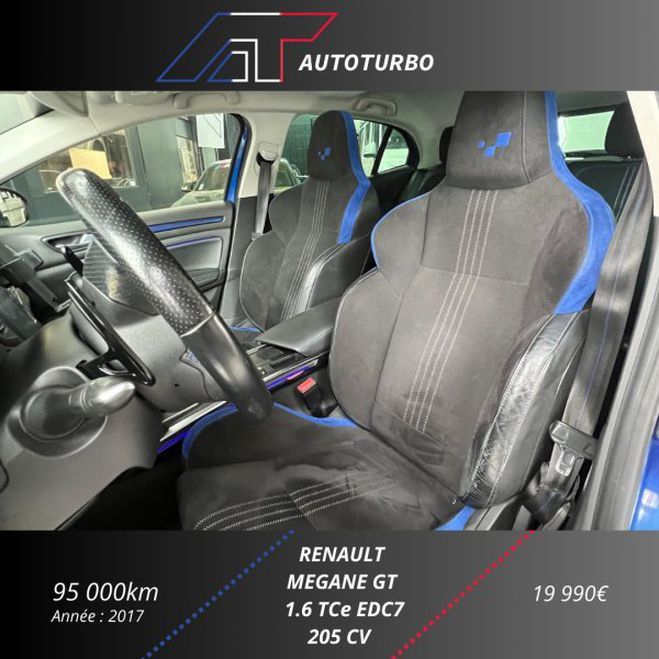 Renault Megane IV 1.6 TCE 205CH ENERGY GT EDC Bleu F de 2017