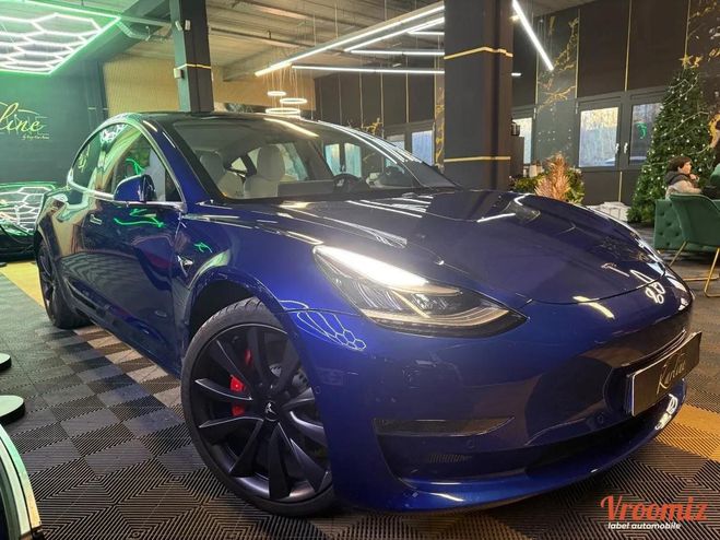 Tesla Model 3 Model-3 ELECTRIC 485 cv 75KWH PERFORMANC Bleu de 2020