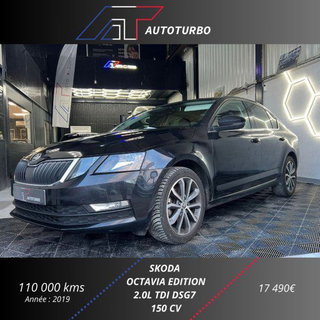 Cliquer pour voir la photo suivante Skoda Octavia 2.0 TDI 150CH SCR EDITION DSG7 EURO6D-T Noir de 2019