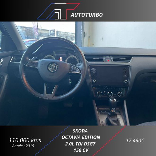 Skoda Octavia 2.0 TDI 150CH SCR EDITION DSG7 EURO6D-T Noir de 2019