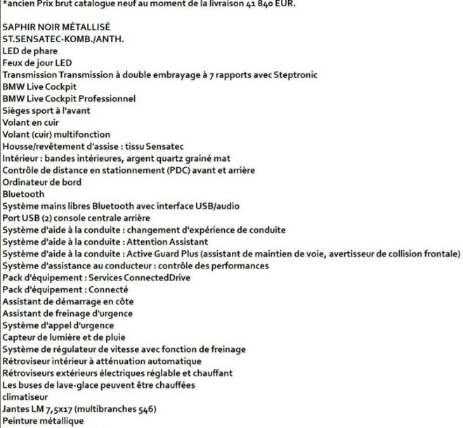 BMW Serie 1 III (F40) 116dA 116ch Edition Sport DKG7 Noir de 2023