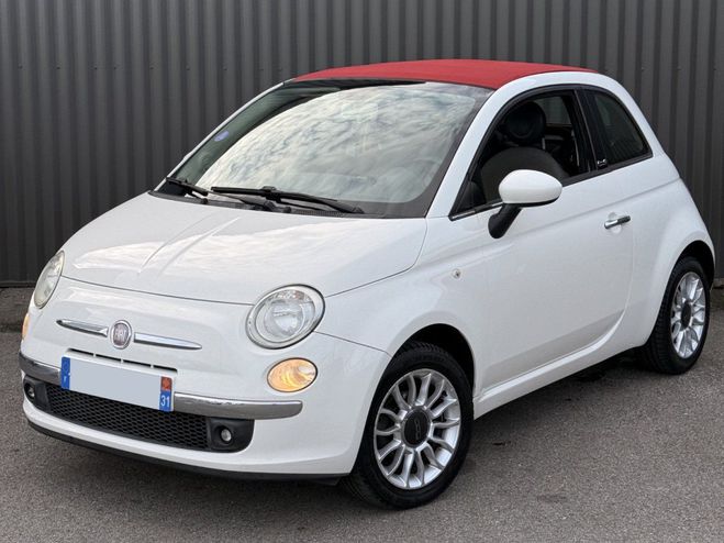 Fiat 500 C Cabriolet 1.2 69 ch Lounge, Distri+R�v Blanc de 2010