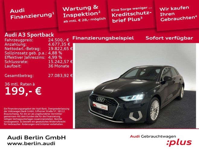 Audi A3 Sportback Advanced 30 TFSI 6-G. LED NAVI Noir M�tallique de 