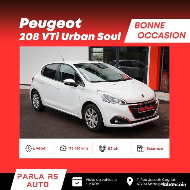 Cliquer pour voir la photo suivante Peugeot 208 Phase 2 Urban Soul VTi 82ch Blanc de 2015