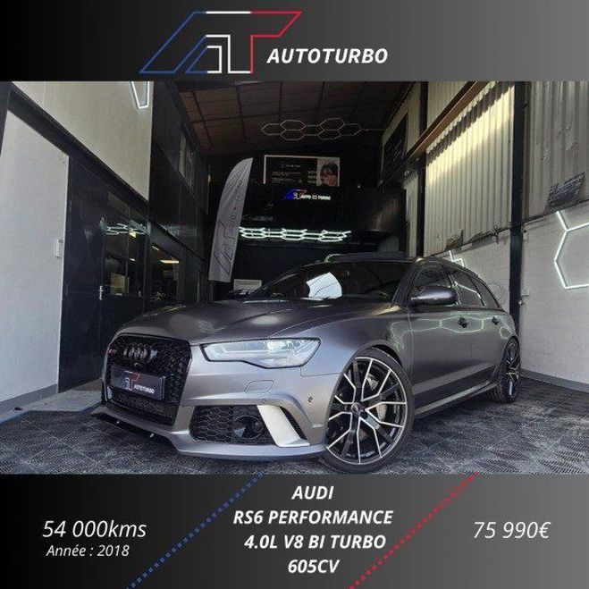 Cliquer pour voir la photo suivante Audi RS6 AVANT 4.0 V8 TFSI 605CH PERFORMANCE / LI Noir de 2018