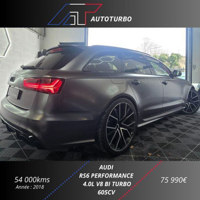 Audi RS6 AVANT 4.0 V8 TFSI 605CH PERFORMANCE / LI Noir de 2018