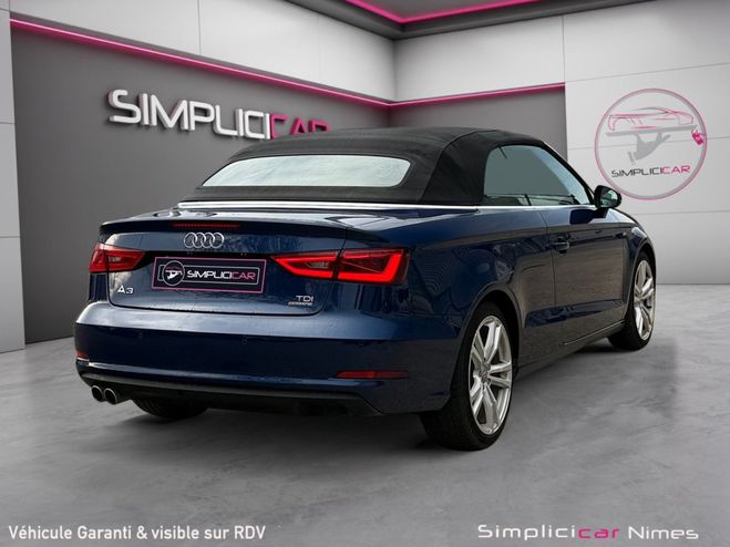Audi A3 CABRIOLET 2.0 TDI 184 Quattro S line S t Bleu de 2015
