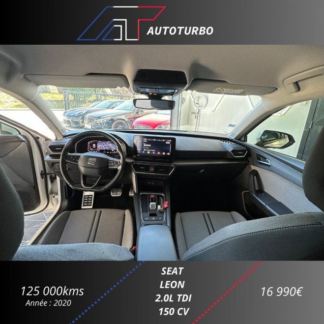 Seat Leon 2.0 TDI 150CH STYLE DSG7 Blanc de 2020