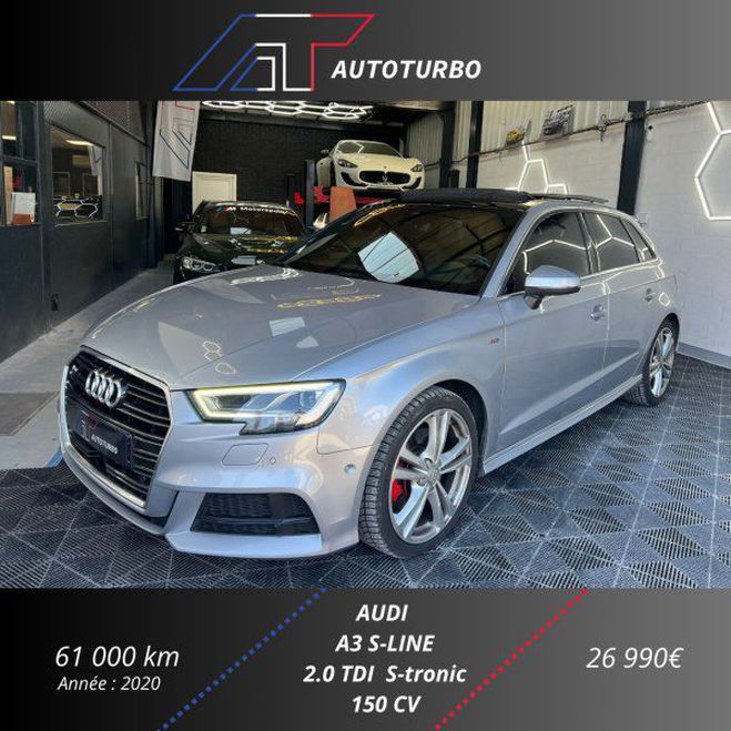 Audi A3 Sportback 35 TDI 150CH S LINE S TRONIC 7 Gris C de 2020