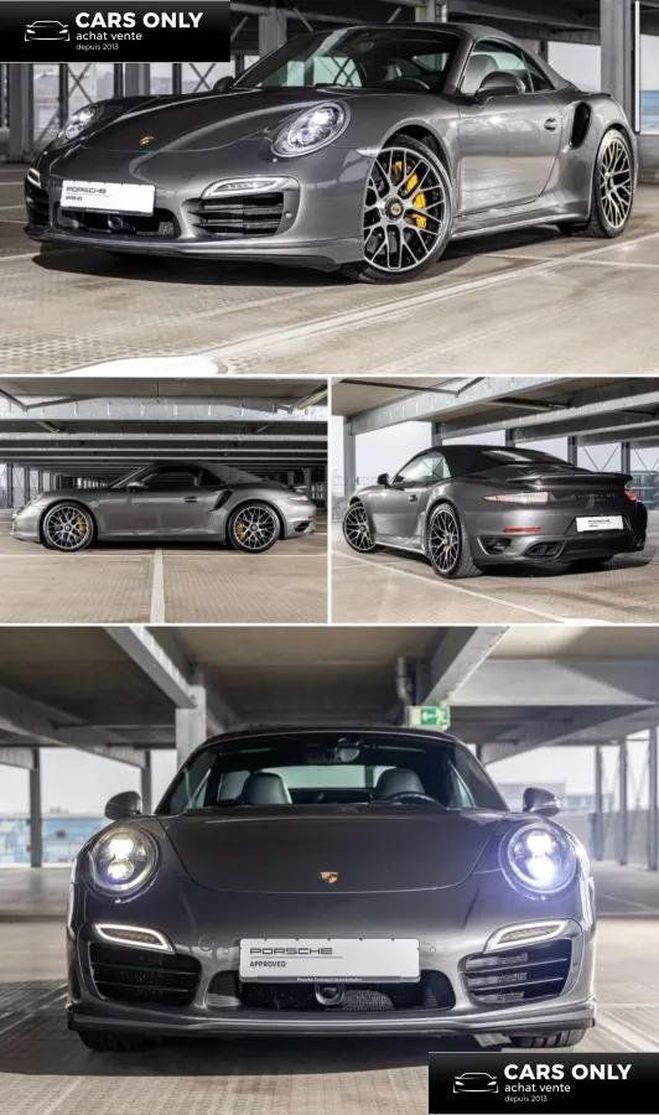 Porsche 911 991 Turbo S Cabriolet Gris de 2014