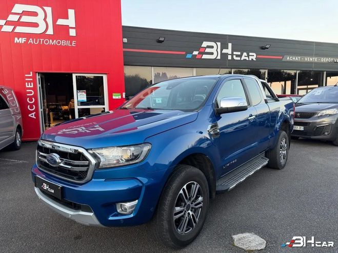 Cliquer pour voir la photo suivante Ford Ranger SUPER CABINE 2.0 TDCI 213 CH LIMITED 4X4 Bleu de 2020
