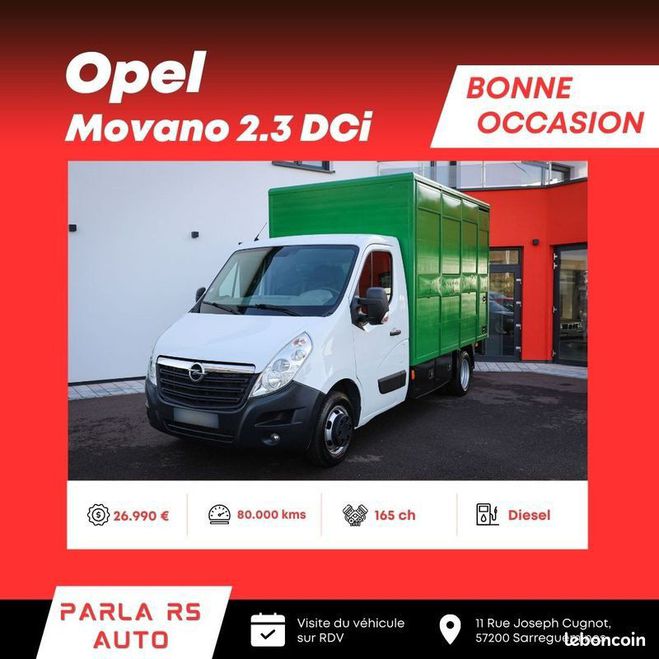 Opel Movano 2.3 DCi propulsion 165ch bi turbo b�tail Vert de 2016
