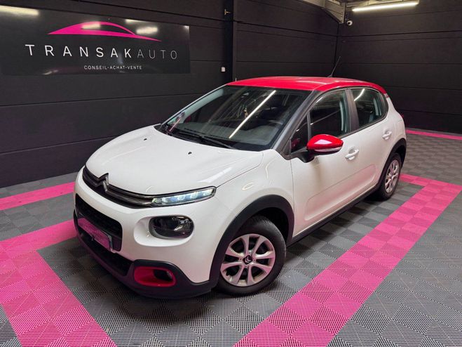Citroen C3 PureTech 82 SS BVM5 Live/ SUIVI COMPLET Blanc de 2019