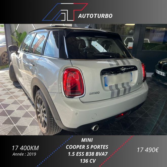 Mini Cooper 5 PORTES 136CH HEDDON STREET BVA7 EURO6D Blanc de 2019