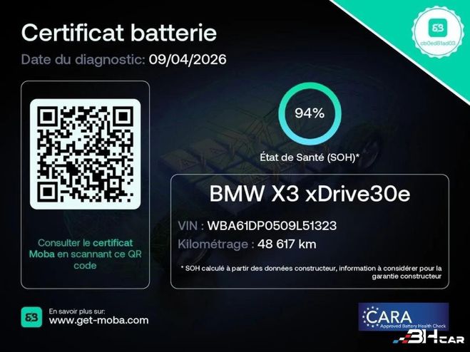 BMW X3 30E G01 XDRIVE 292 CH HYBRIDE BVA8 CUIR  Gris de 2022