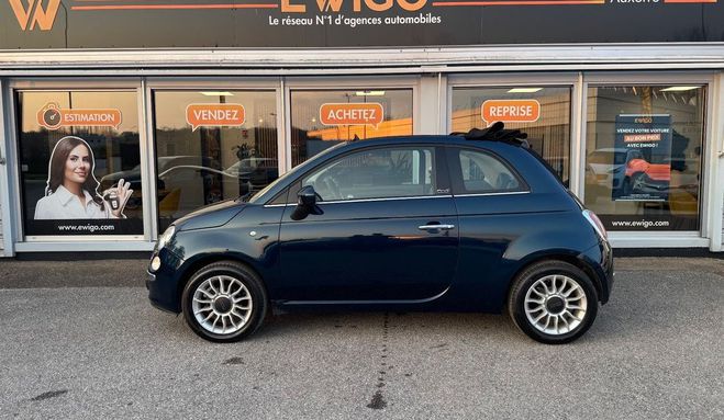 Fiat 500 C cabriolet 1.2 69ch lounge distribution Bleu de 2012
