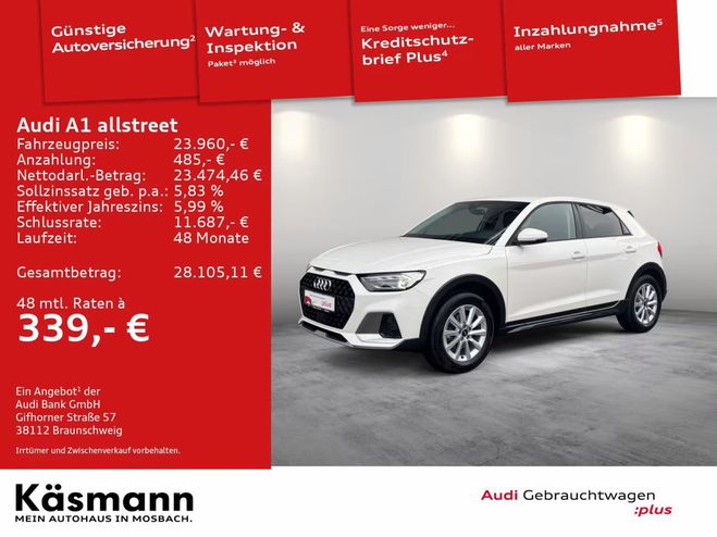 Audi A1 allstreet 30TFSI S tronic LED ACC KAM SH Blanc de 