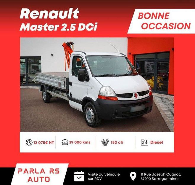 Renault Master 2.5 DCi 150ch traction AV plateau ridell Blanc de 2007