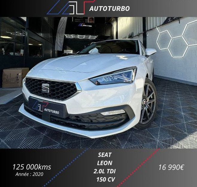 Seat Leon 2.0 TDI 150CH STYLE DSG7 Blanc de 2020
