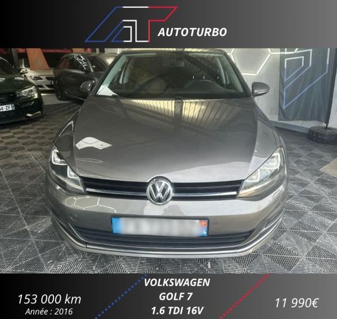 Volkswagen Golf VII 1.6 TDI 110CH BLUEMOTION TECHNOLOGY  Gris de 2016