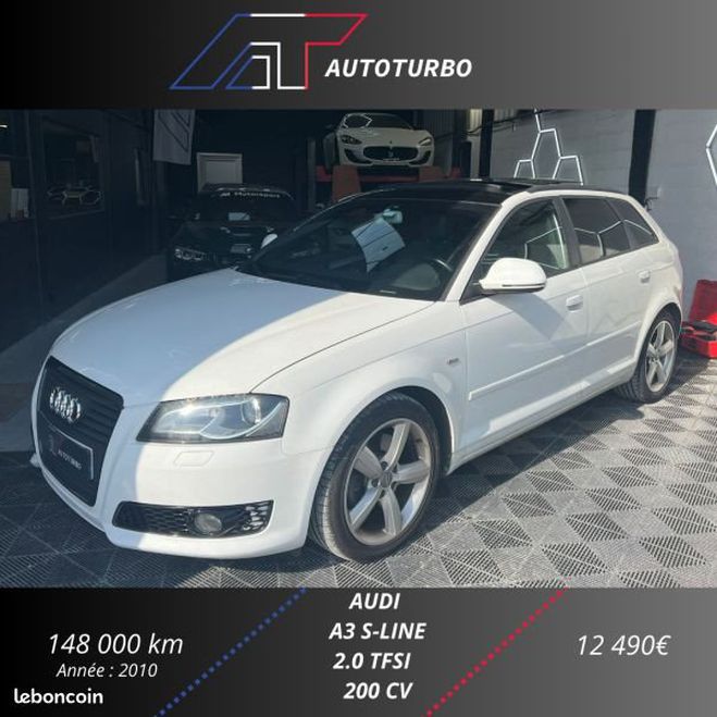 Audi A3 Sportback 2.0 TFSI 200CH S LINE Blanc de 2010