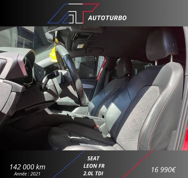 Seat Leon 2.0 TDI 150CH FR DSG7 Rouge de 2021