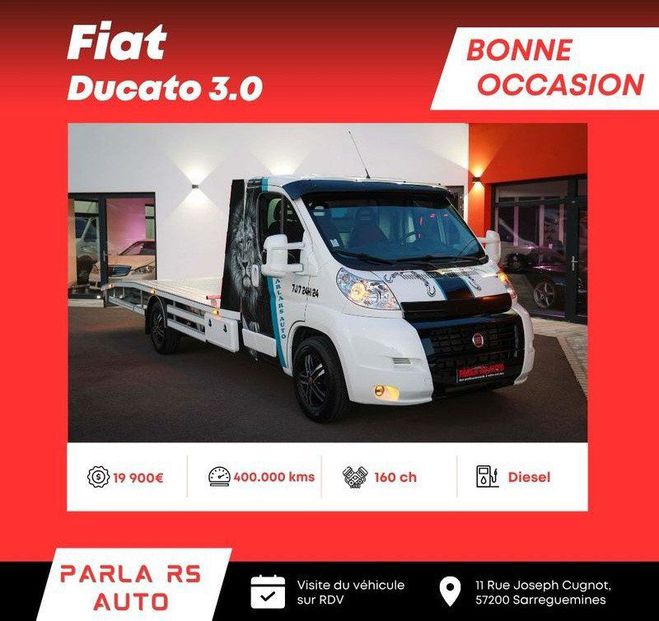 Fiat Ducato 3.0 160ch porte voiture Blanc de 2011