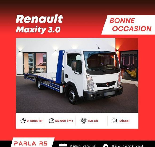 Renault Maxity 3.0 150ch porte voiture roues jumel�es Blanc de 2012