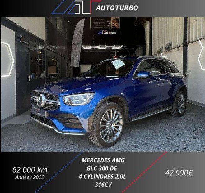 Mercedes GLC Classe 300 DE 194 122CH AMG LINE 4MATIC  Bleu de 2022